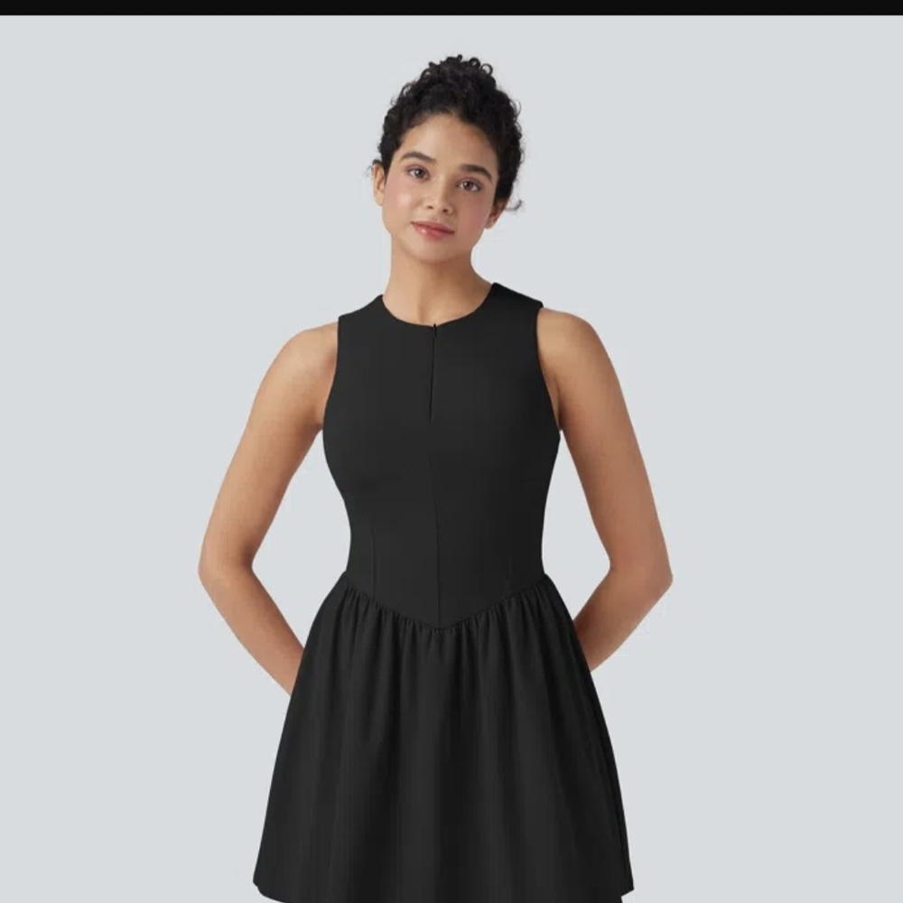 HALARA Black Sleeveless Mini Dress